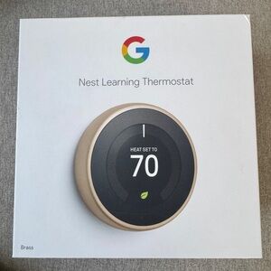 Google Nest Learning Thermostat - Smart Wi-Fi - Brass
